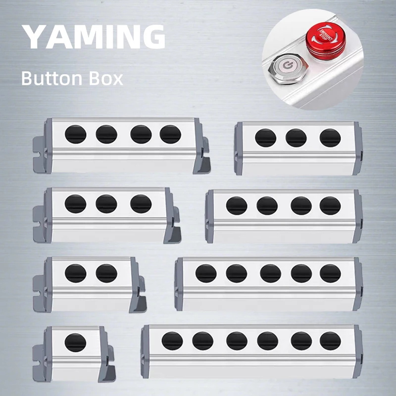 16/19/22 Mm Hợp Kim Nhôm Hộp Bảo Vệ Cho Kim Loại Công Tắc Ấn Nút IP67 Chống Nước Công Nghiệp 12/ 3/4 Lỗ Hàng Đơn