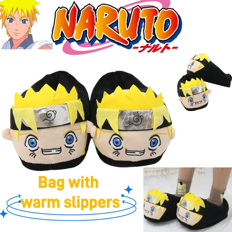 

New Naruto Uzumaki Cartoon Character Thickened Soft-Soled Cotton Slippers, Stylish and Cozy, One Size, Winter Warm Cotton Shoes
