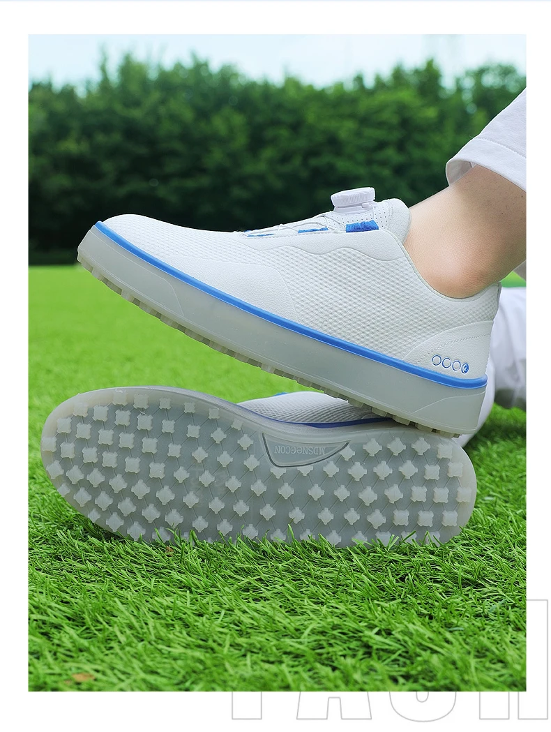 Golfschuhe Herren, große Größe bis 47 # Rotierende Schnalle, professionell, rutschfest, ohne Spikes, Outdoor, Anfänger, Training, Golf, Turnschuhe, Unisex – Detail 7