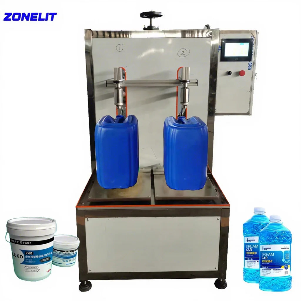 Weight Scale Coolant 5 kg to 18 kg Auto 2 Nozzle Weight Filling Machine