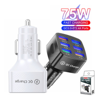 6-Ports USB Car Phone Charger QC3.0 Fast Charging Power Adapter For Truck Vehicles For IPhone For Samsung Huawei Xiaomi