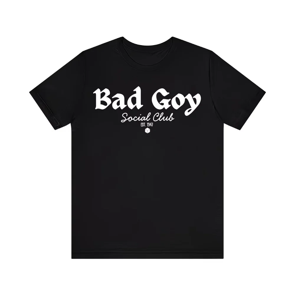 Camiseta Vintage Harajuku con Cuello Redondo y Estampado Gráfico de Bad Goy Social Club, para Hombre y Mujer, de Algodón, Estilo Veraniego, Holgada, Novedosa, Cómoda, para Regalo