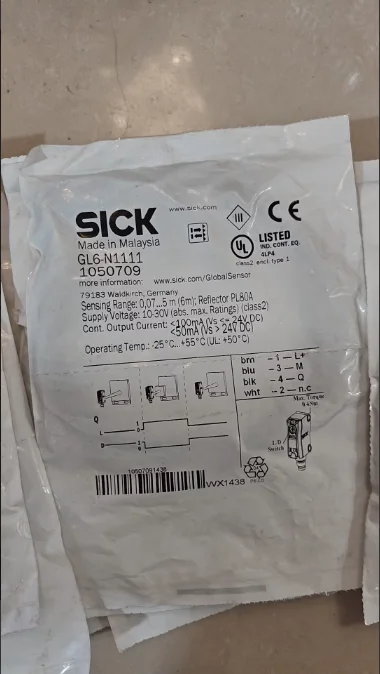 Фотоэлектрический датчик SICK GTB6-N1211, 1050709, рабочий диапазон 5-250 мм, напряжение питания 10-30 В, выходной ток 100 мА или 50 мА