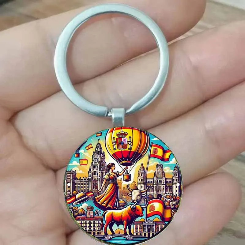 

Madrid Spanish style painting keychain is the ideal choice for vintage gifts, perfect holiday gifts