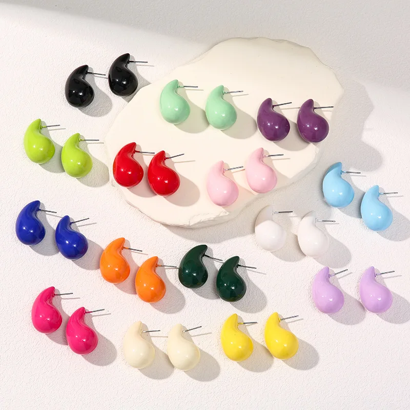 

Colored Droplet Earrings Autumn and Winter New Fashion Luxury Style Earring Wholesale