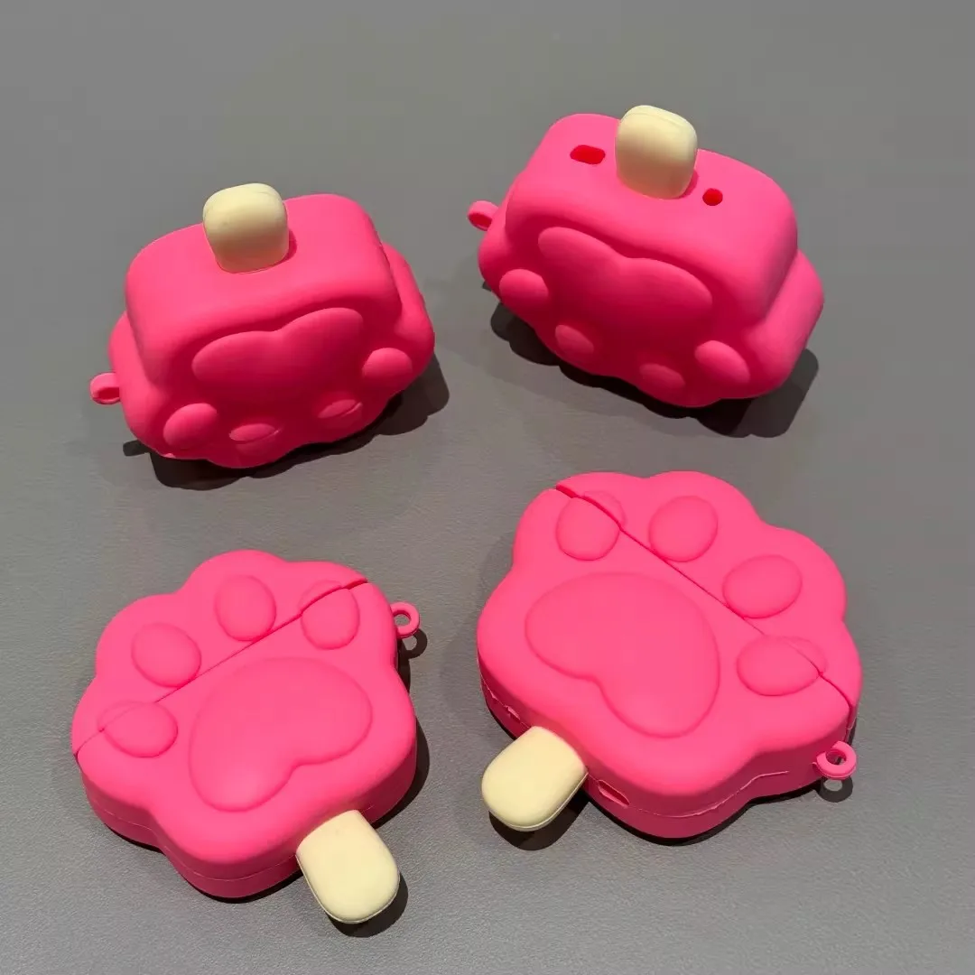for Apple Airpods 4 3 2 Pro 3 Cartoon Paw Earphone CaseCover Silicone Cute Headphone Cases for Airpod Pro3 Headset Anti-fall