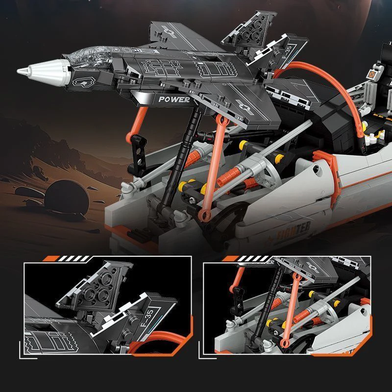 Send TO friend Desktop Decor Gift 941pcs Military Fighter Aircraft Building Blocks Simulation Simulator Plane Movable Mode