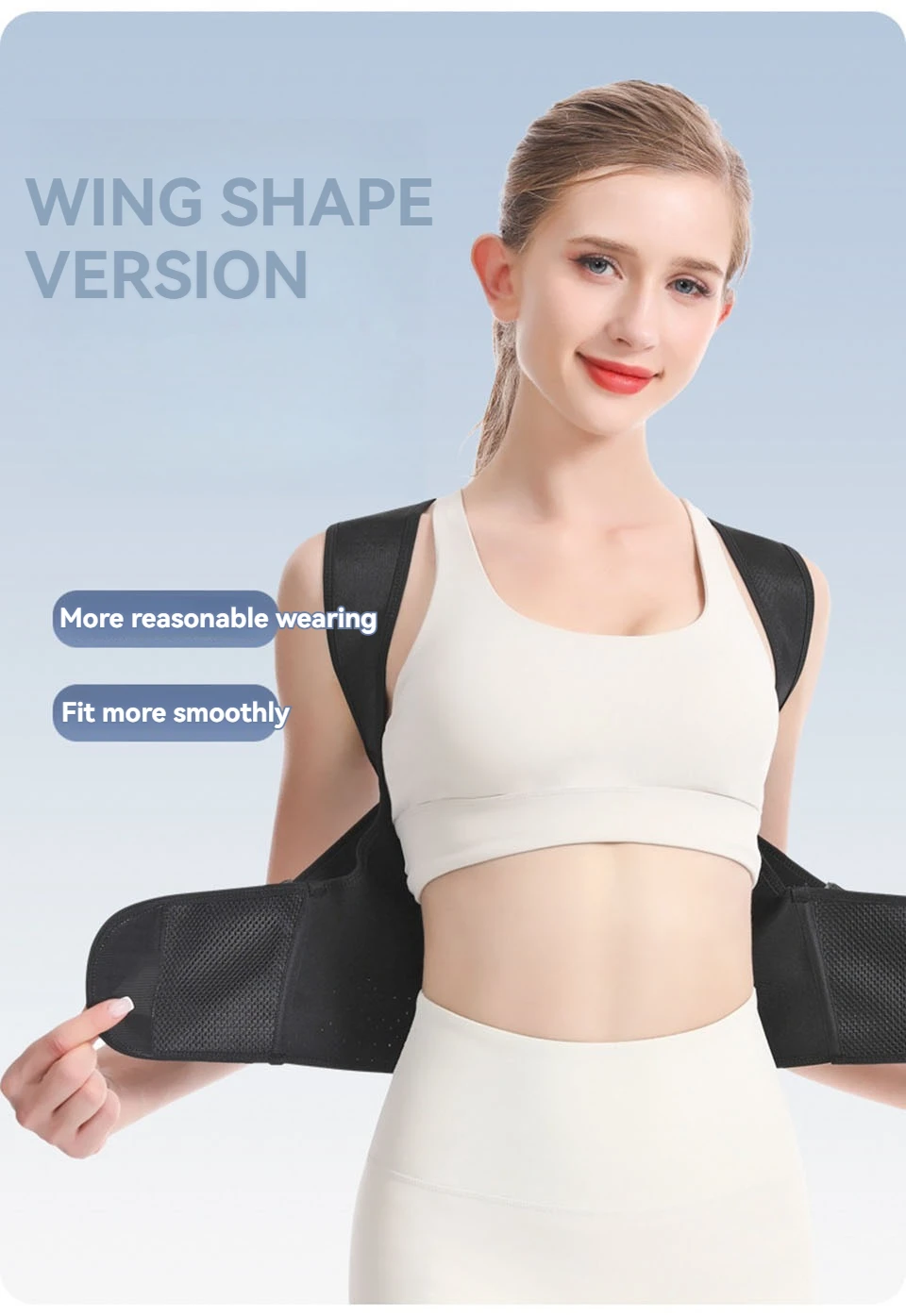 AOLIKES New Back Posture Corrector Brace for Women Men Breathable Back Posture Correction Back Support Belt Adjustable Shoulder