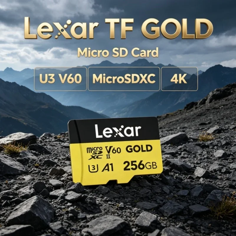 Lexar TF GOLD Professional SD Card microSDXC 128GB 256GB 4K A1 C10 U3 V60 TF Card Memory Card for Drone