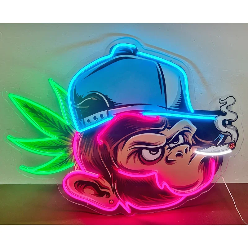 لا موك مخصص الأشعة فوق البنفسجية رسمت LED النيون لافتة ثلاثية الأبعاد للإعلان الداخلي/الخارجي للمنزل مركز تسوق حفلات الزفاف المدارس PC DC