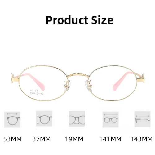 Imagen 2 del producto FIRADA, gafas sexis cómodas a la moda, gafas Retro de Metal, montura de gafas graduadas ópticas ovaladas para mujer BMBM164-C