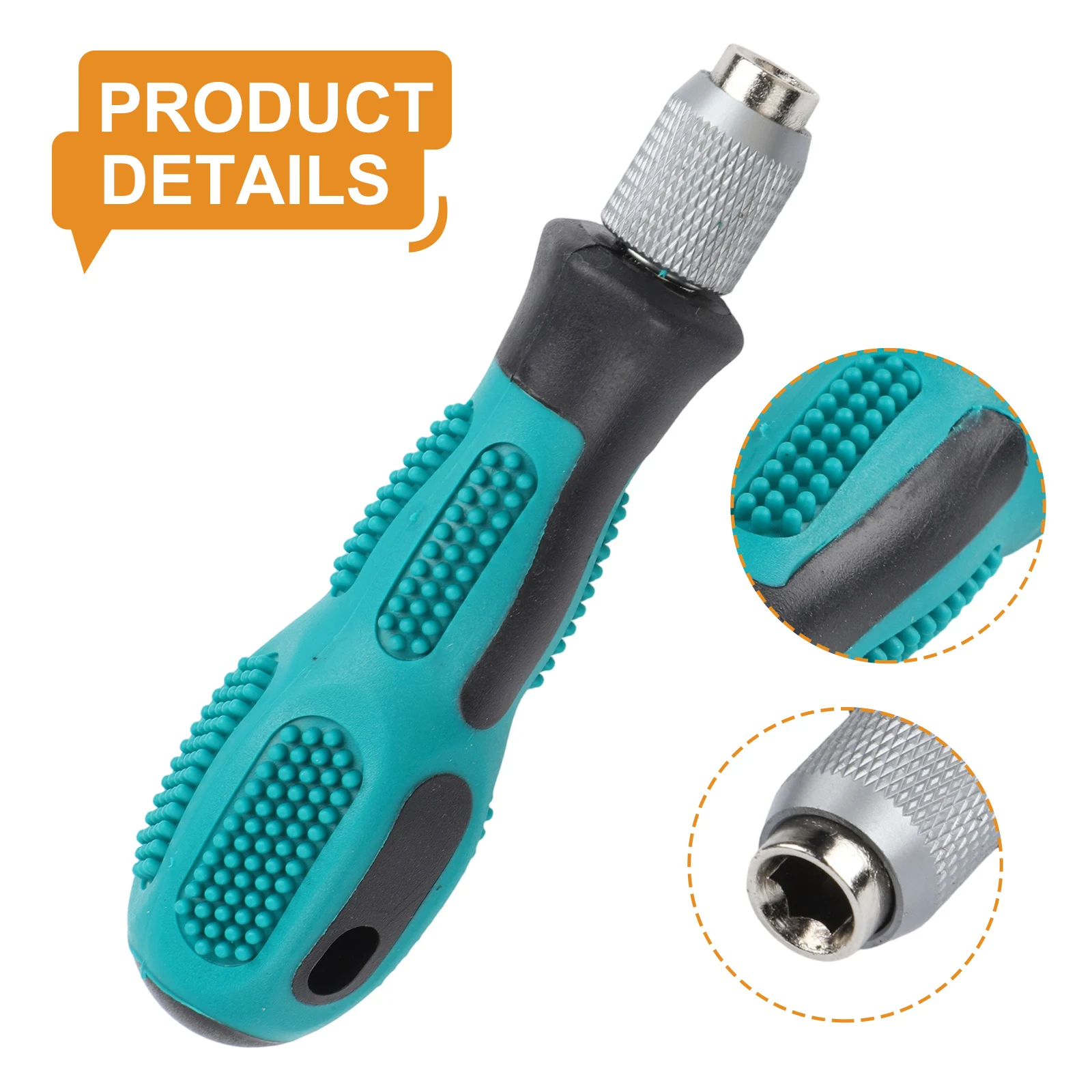 1Pc Self-Locking Screwdriver Handle For 1/4 Inch Bits Non-Slip Rubber Grip Quick Release Tool For Home And Auto Repair