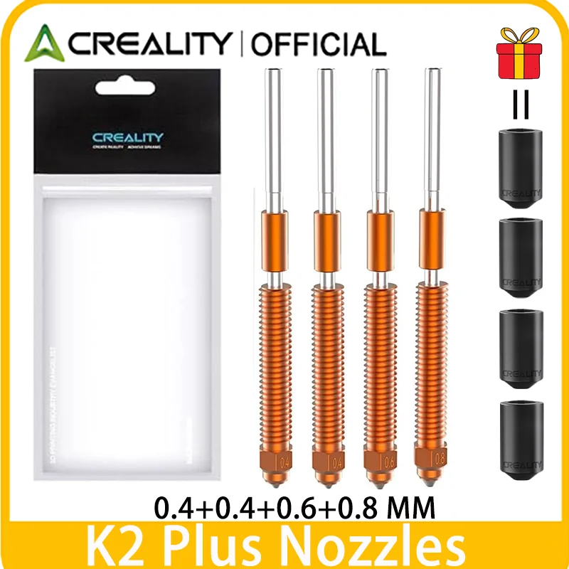 

Creality K2 Plus 3D Printer Accessory "Unicorn" K2P Quick-Swap Nozzle Kit All-metal Design Easy to Assemble Disassemble 4 PCS