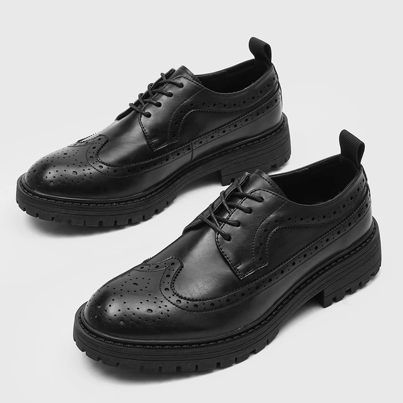 

Men's business thick soled leather shoes Luxury designer style Leisure Work daily office Outdoor casual trendy shoes 38-46