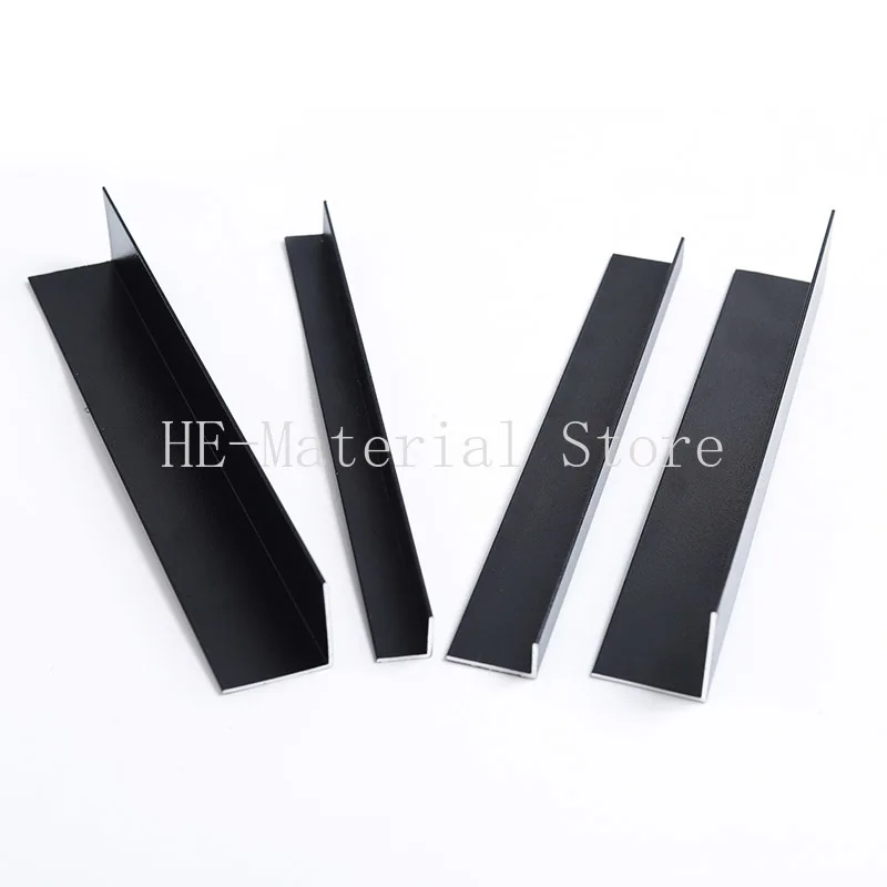 2Pcs Length 495mm 6063 Black Right Angle Aluminum L-shaped Aluminum Alloy Triangle Profile Decoration Materials 10x10mm-50x50mm