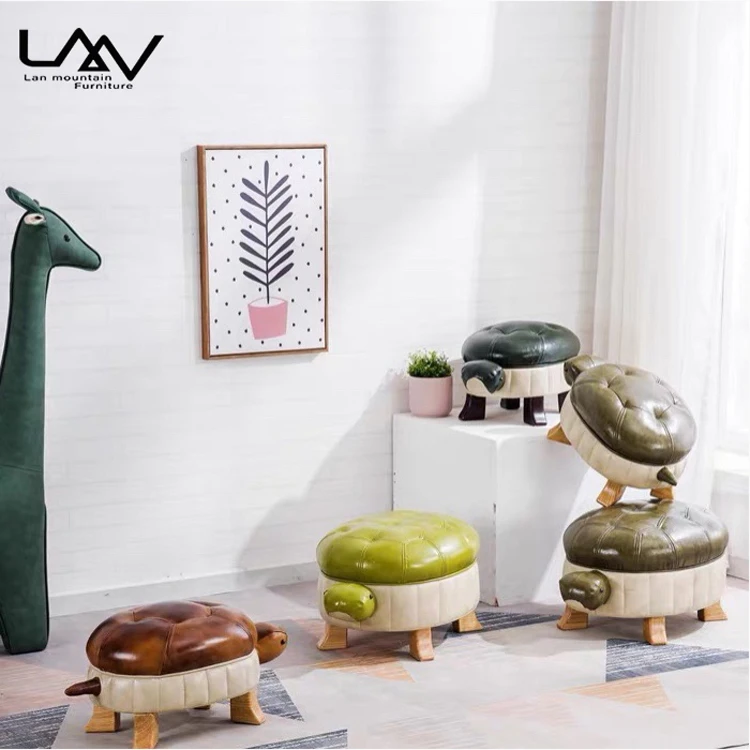 Wholesale Children Furniture Kids Animal Stool Ottoman Living Room Children Room Turtle Cartoon Stool