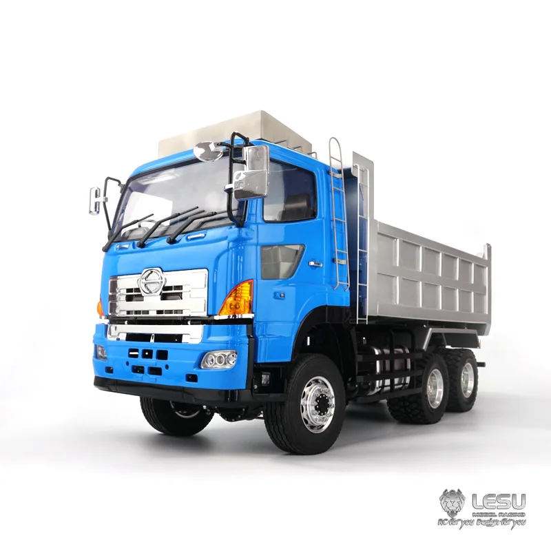 LESU 1/14 RC Hydraulic Dumper Truck Hino700 6x6 Metal Chassis Differential Axles Light Sound Remote Control Construction Vehicle