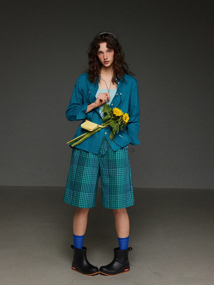 

Retro Button Design Long Sve irt Women's Loose Fit Simple Sle Spring Season Outerwear Top Casual Collar irt