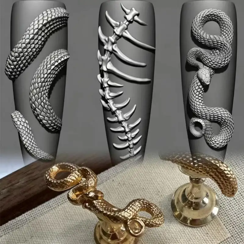 3D Skeleton Nail Art Silicone Molds Reusable Skull Remains Nail Decor Charms Moulds for DIY Home Manicure Beginners
