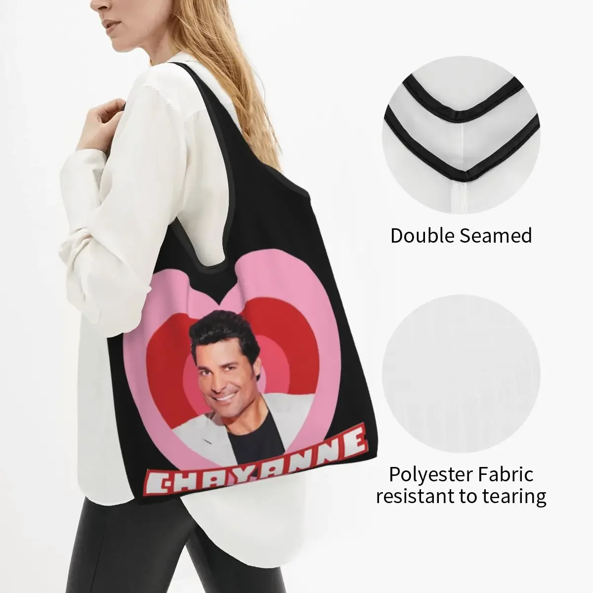 Chayanne Is A Powerpuff Girl Portable Tote Shopping Bags Reusable Shopper Bag Grocery Handbag Shoulder Bag