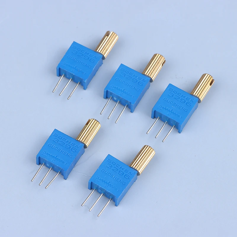 5PCS 3296W Multi-turn Adjustable Potentiometer 1K2K5K10K20K50K100K200K500K1M Metal Shaft Long Handle