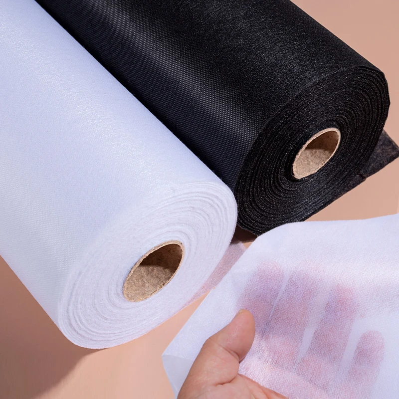 Non-woven Lightweight Fusible Interlining, White & Black Hot-melt Adhesive Lining Fabric,  Adhesive Cloth for Ironing