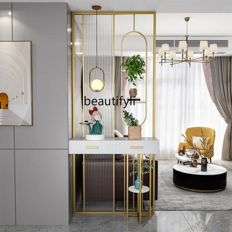 

ss K178 s25 A55 Light luxury home screen partition, simple Changhong glass entrance cabinet decorative special-shaped storage