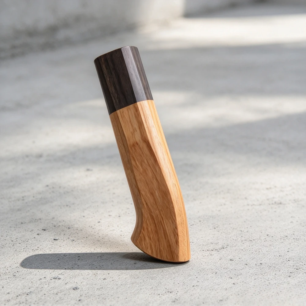Handmade Solid Wood Kitchen Handle Replacement Material Octagonal Edge Dual Tone Design Wood Handle DIY Making Materials