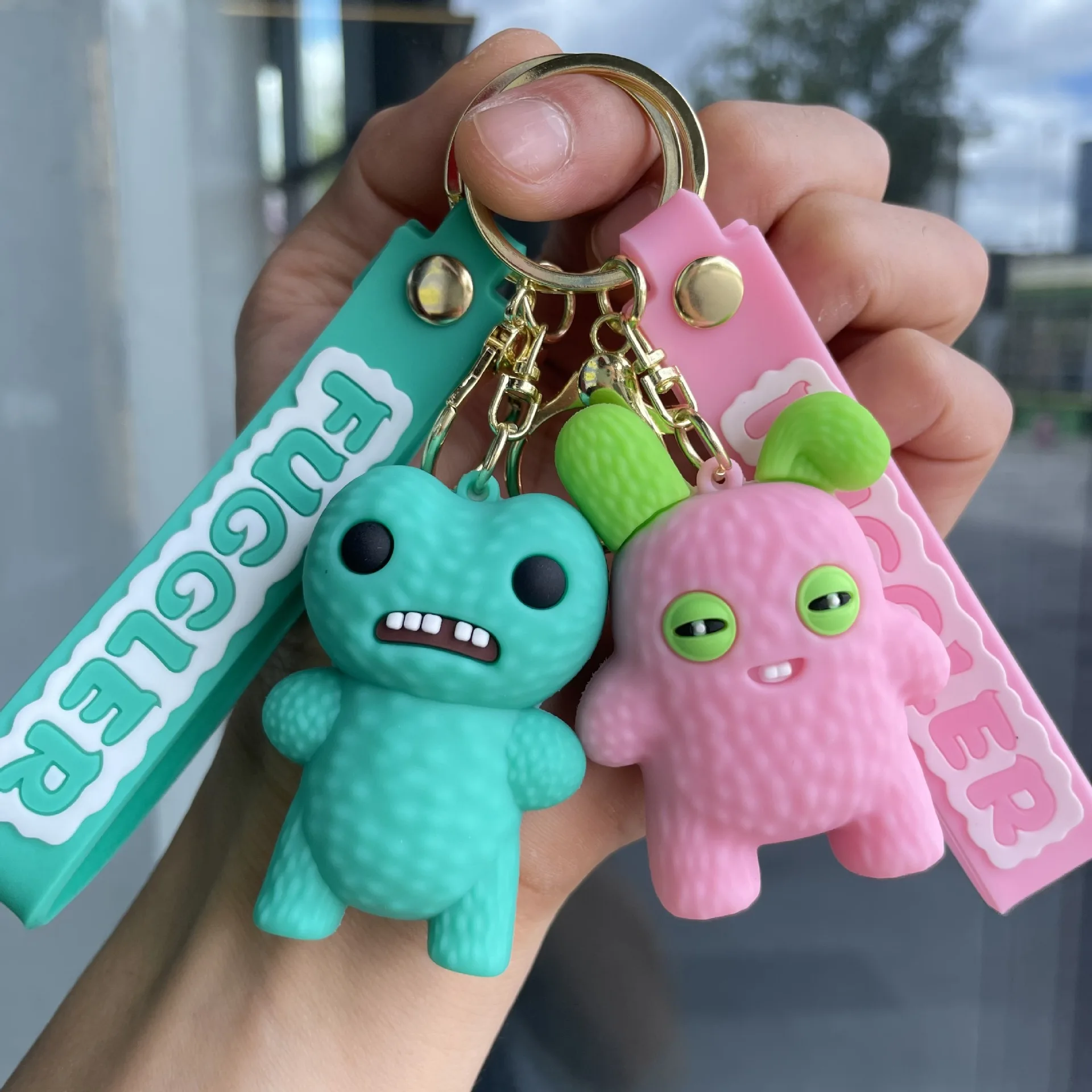 

Creative For Fuggler Funny Ugly Monster Keychains For Car Keychain Anime Cartoon Pendant Women Doll Keyring Gifts