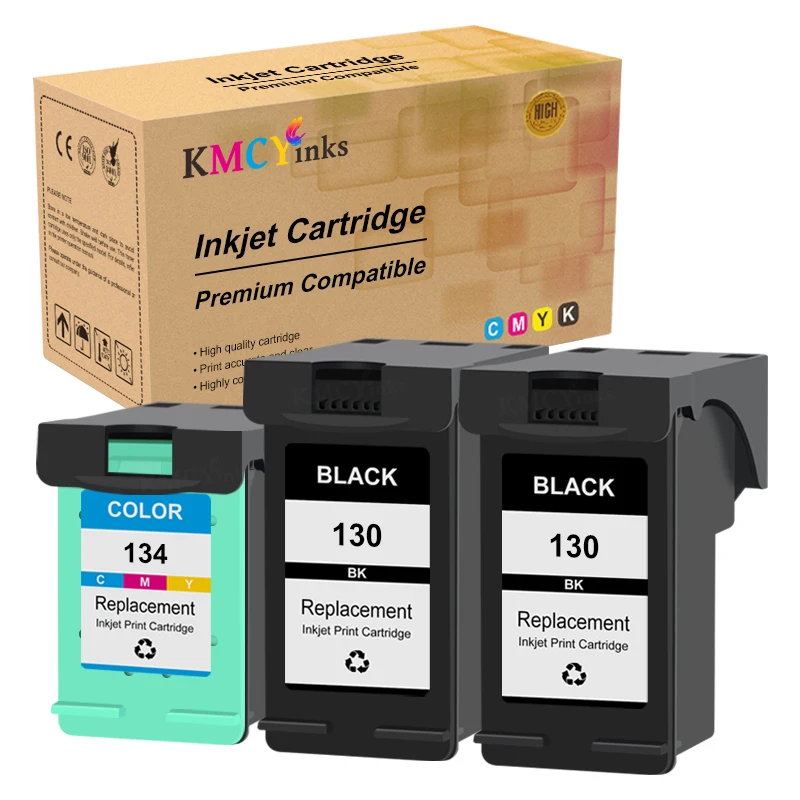 KMCYinks Compatible For HP 130 134 Ink Cartridge Refill For HP130 Deskjet 6543 5743 6623 5743 6843 6523 9803 5943 6943 6983 9803