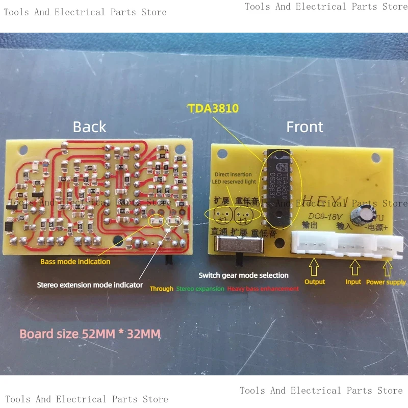 1Pcs Stereo Expansion TDA3810 Sound Effect Timbre Beautification Board
