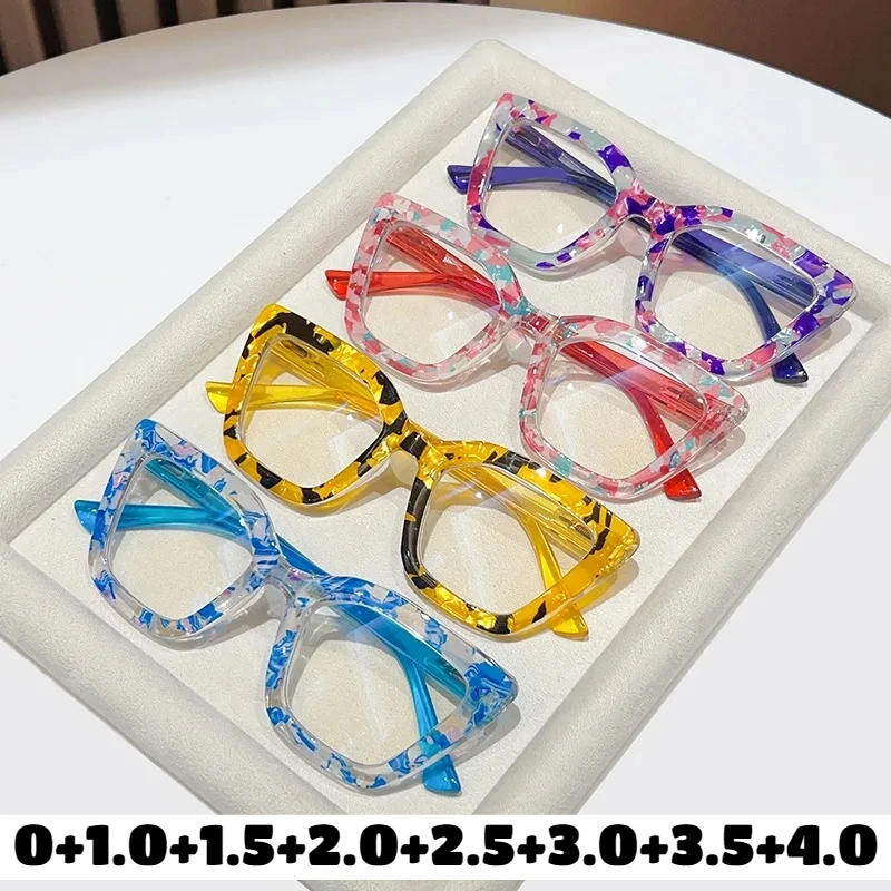 

Women's Fashion Oversized Reading Glasses Luxury Cat-Eye Frame Reading Glasses New High-Definition Blue Light Blocking Glasses