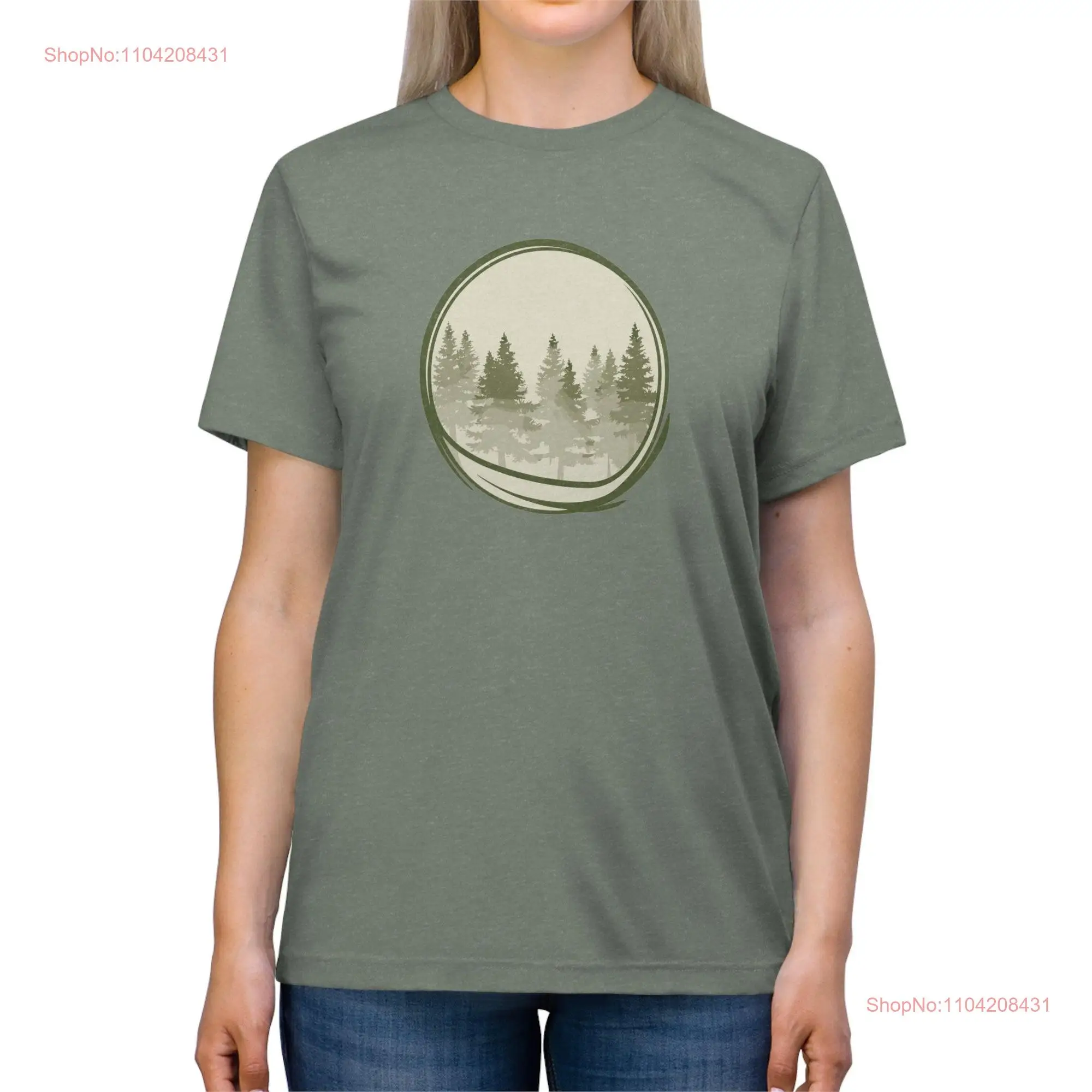 Forest Illustration Flops Triblend T Shirt long or short sleeves