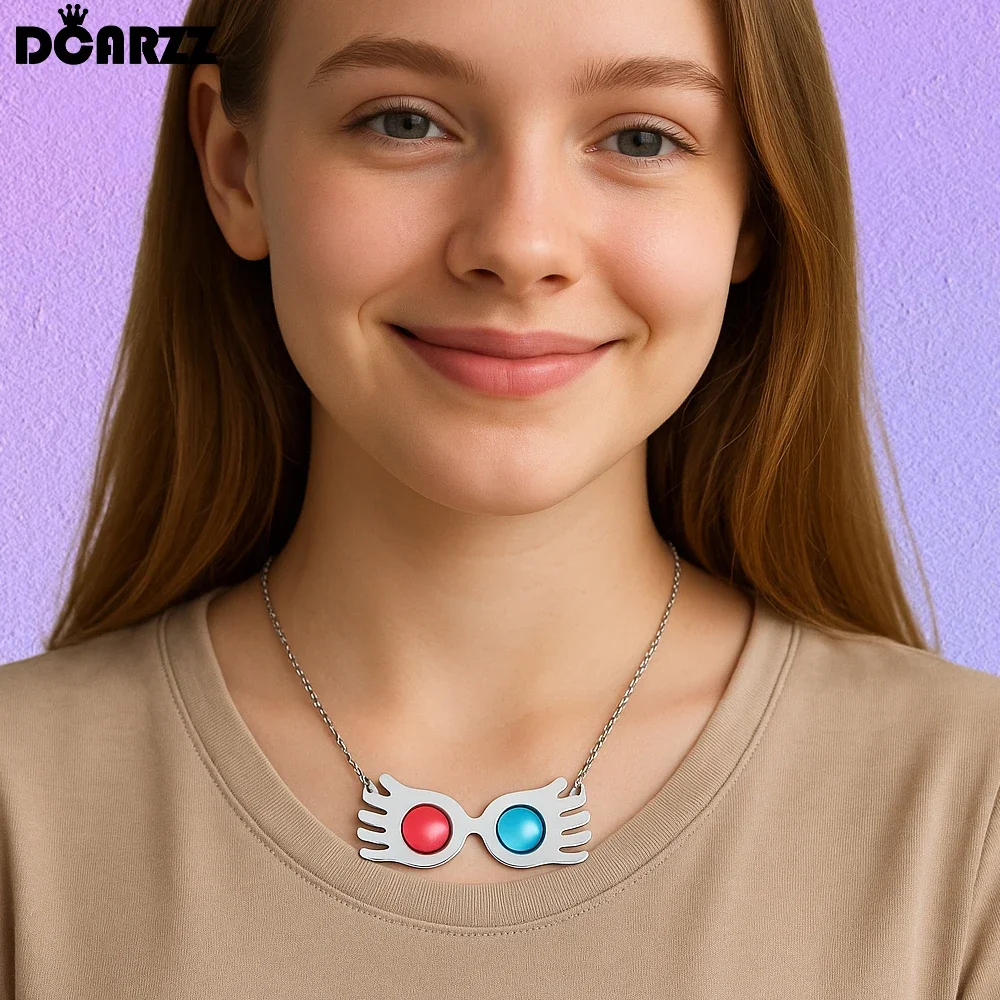 DCARZZ Movies Luna Lovegood Necklace Classic Jewelry Cosplay Pendant Neck Chain for Women Girls Fans Gifts
