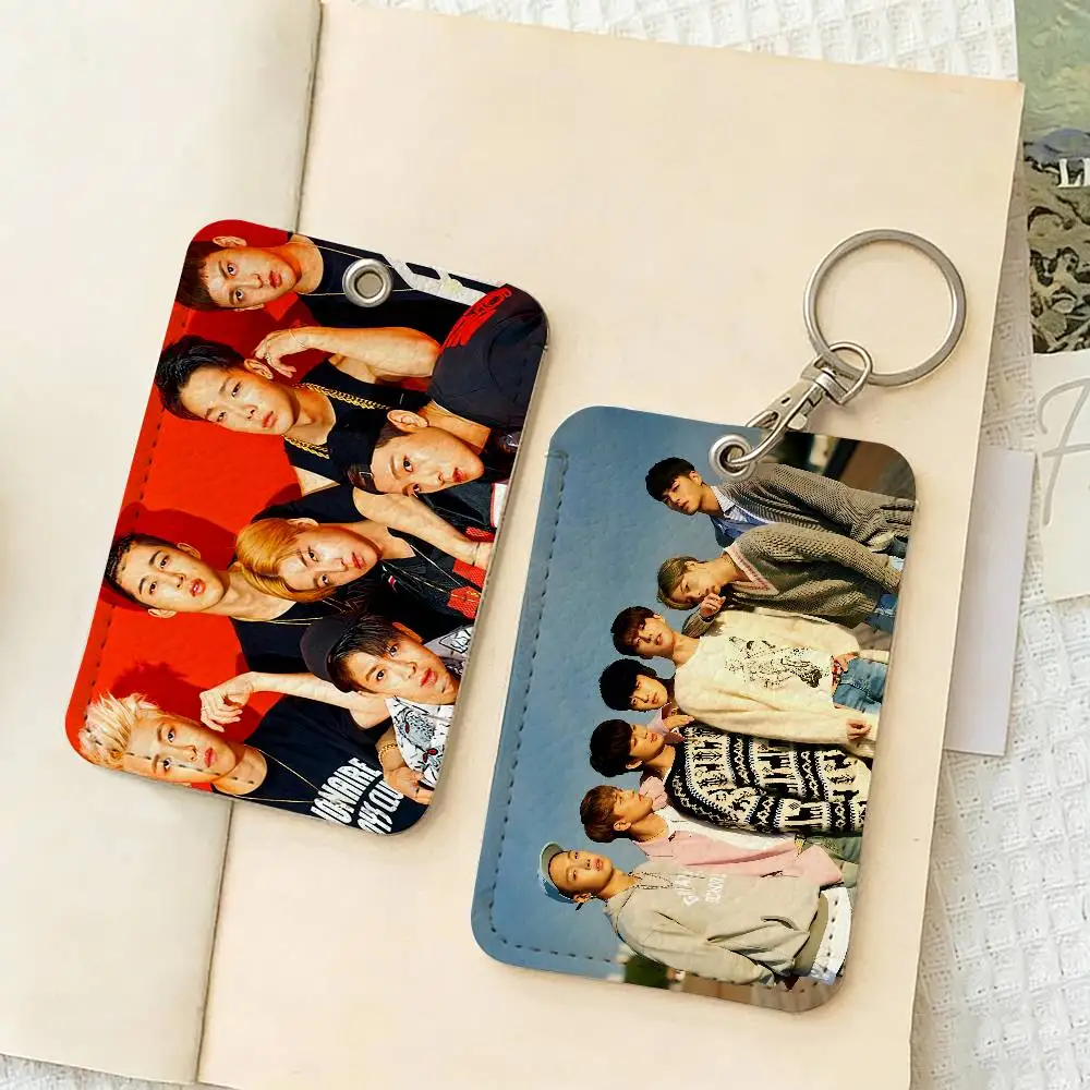 music group I-Ikon Kpop Band Personalised Print Card Holder Suitable for Holder Girls Door Card Case Women Badge Holder Keychain