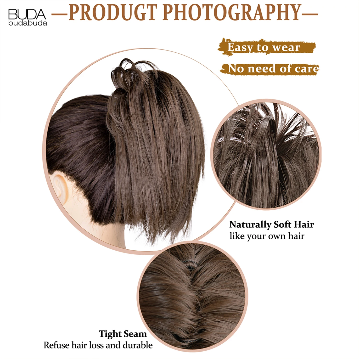 Moños de pelo rizado desordenado sintético Clip de garra en la extensión del cabello Chignon Cola de caballo Cabello falso Updo Cover Postizo para