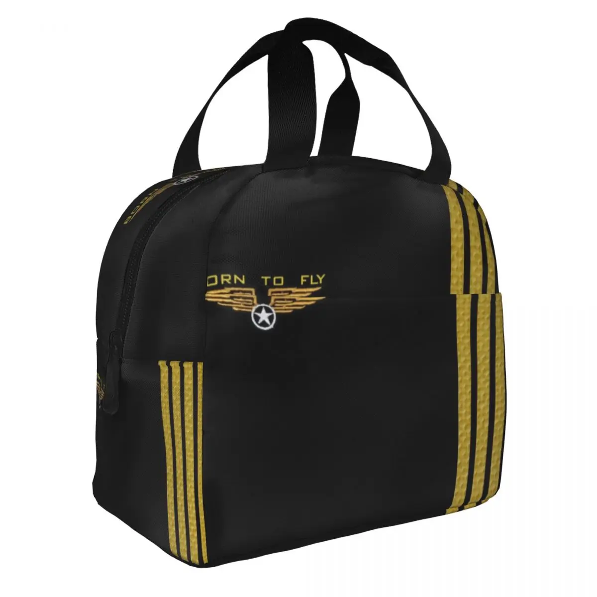 Born To Fly Flight Pilot Resuable Lunch Boxes Women Leakproof Flying Aviation Aviator Thermal Cooler Food Insulated Lunch Bag