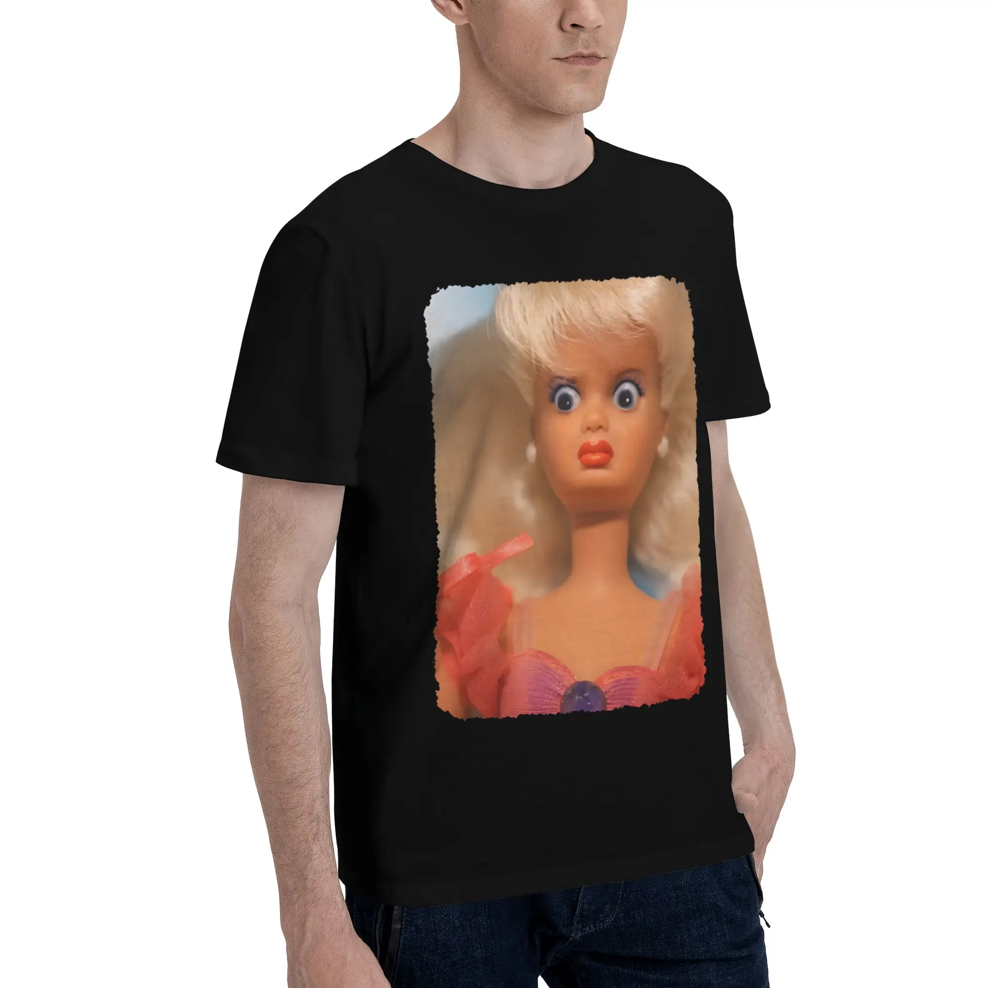 Graphic Printed Disgusted Face Meme Doll Babe T Shirt for Men Women  100% Cotton Tee Shirt Short Sleeve Clothes
