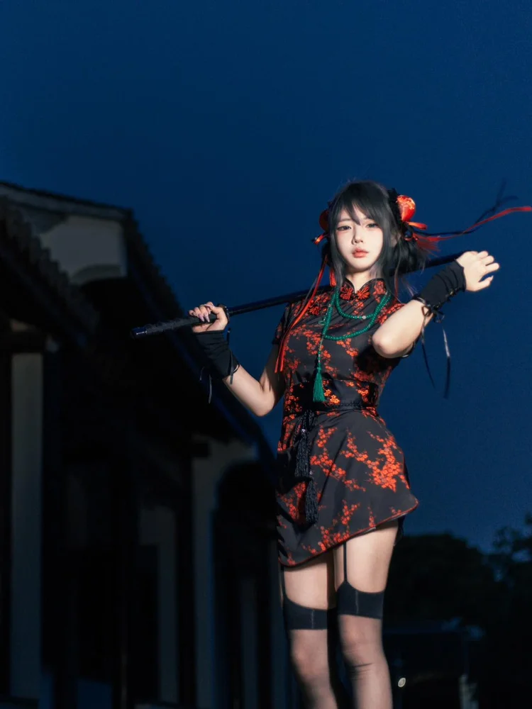 

Новый китайский Sle Dr loween Cisas Косплей orm ort Sve Maid orm ort Flag Robe Daily Wear