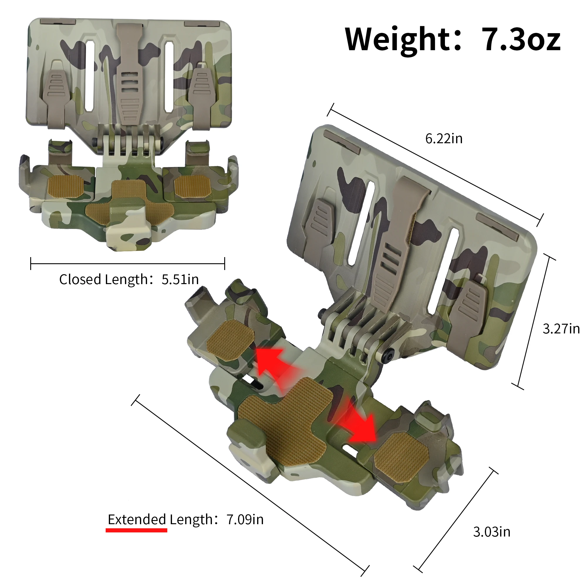 Supporto per telefono tattico Molle di ultima versione per gilet, supporto per supporto da petto per telefono Molle per dimensioni schermo 6,0"-6,7 e 7,7", sgancio rapido