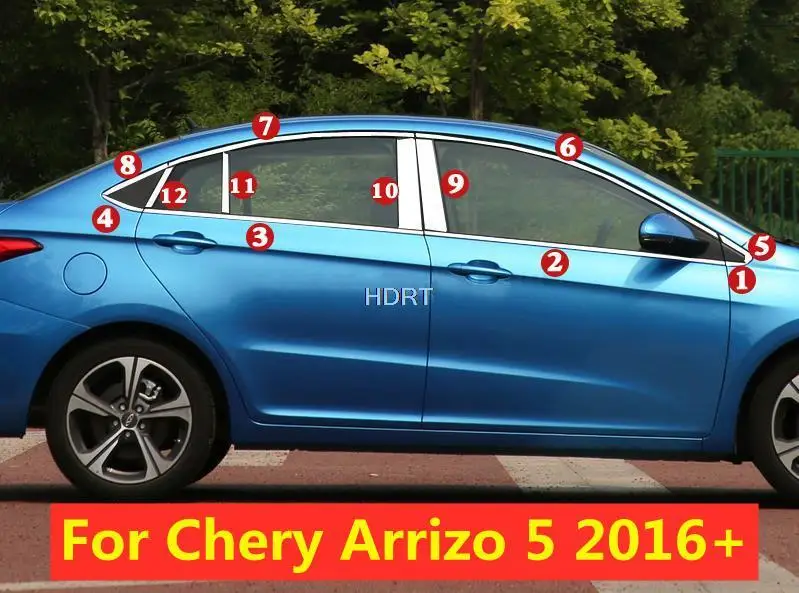 

Для Chery Arrizo 5 2016 2017 2018 Автомобильная дверь окно средняя Колонка отделка Декоративная защита B C полоса Стикеры для ПК Аксессуары