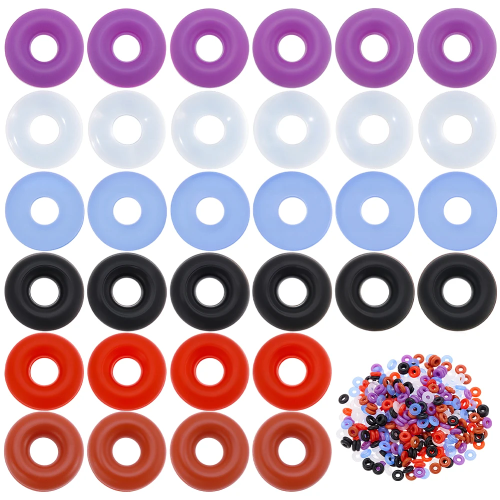1 Box 450Pcs 6 Colors Stopper Beads Donut Shaped Beads Rubber O Ring Jewelry Ending Locating Loose Spacers for Jewelry Making