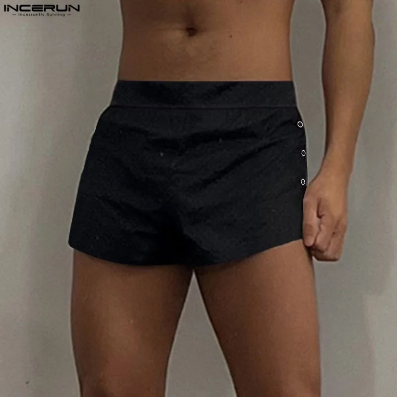2025 INCERUN Summer Men Shorts Fashion Solid Color Short Pants Casual Shorts Streetwear Oversize Men's Clothing S-5XL