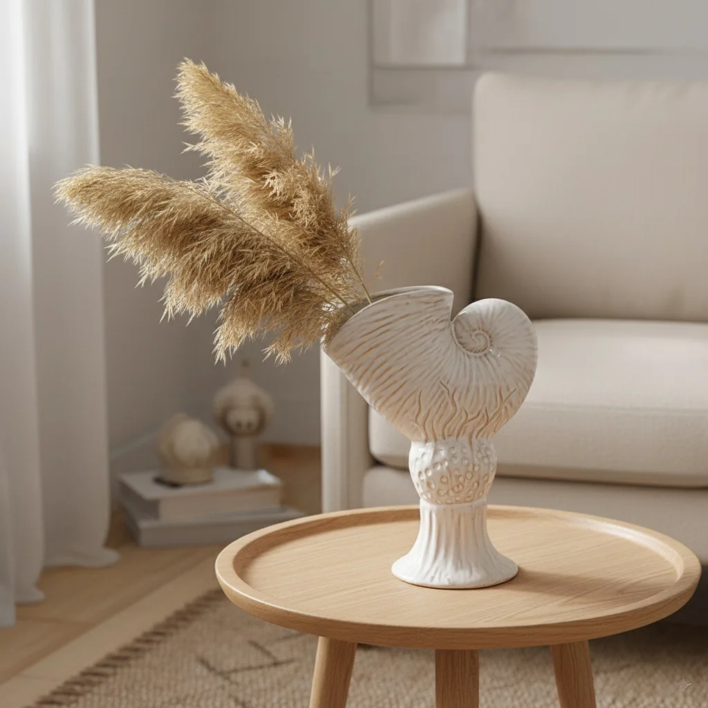 CAPIRON Ceramic Retro Vase for Dried Flower Pampas Grass Ikenaba Room Design Home Decoration Wabi Sabi Nordic Style