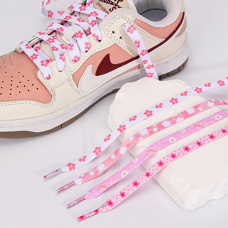 1 Paar NEUE modische Kirschblüten-Schnürsenkel, bunte flache Schnürsenkel für Sport-, Lauf- und Sneakerschuhe, Stiefel, Damenschuhe – Detail 12
