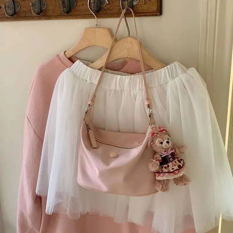 Korean Sle Solid Color Shoulder Bags Women Lightweight Waterproof Nylon Large Capacity Crossbody Ladies Casual Underarm Bag