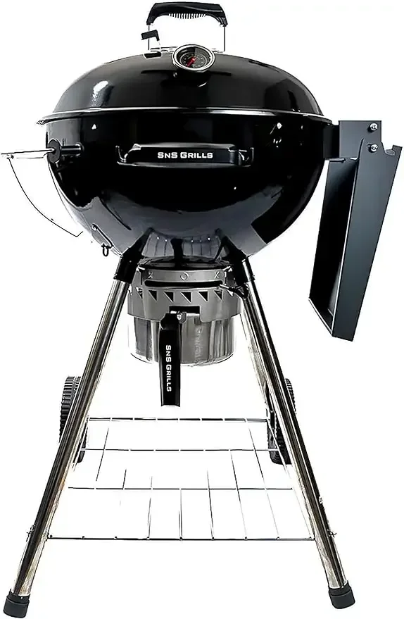 

Grill with Deluxe Insert and Easy Spin Grate for Two-Zone Charcoal Grill Cooking, Smoking and BBQing - Black 22-Inch