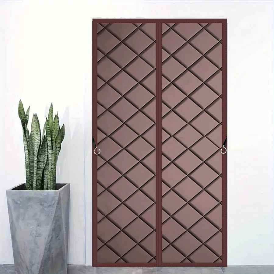 ستارة باب معزولة مغناطيسية شتوية، غطاء عازل للباب قابل للطي، ستارة باب قطنية عالية الجودة، مناسبة لغرفة المعيشة/