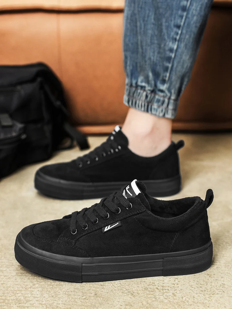 

Мужские зимние теплые повседневные рабочие ботинки на флисовой подкладке с резиновой подошвой, круглым носком, удобные, из кожи и синтетических материалов