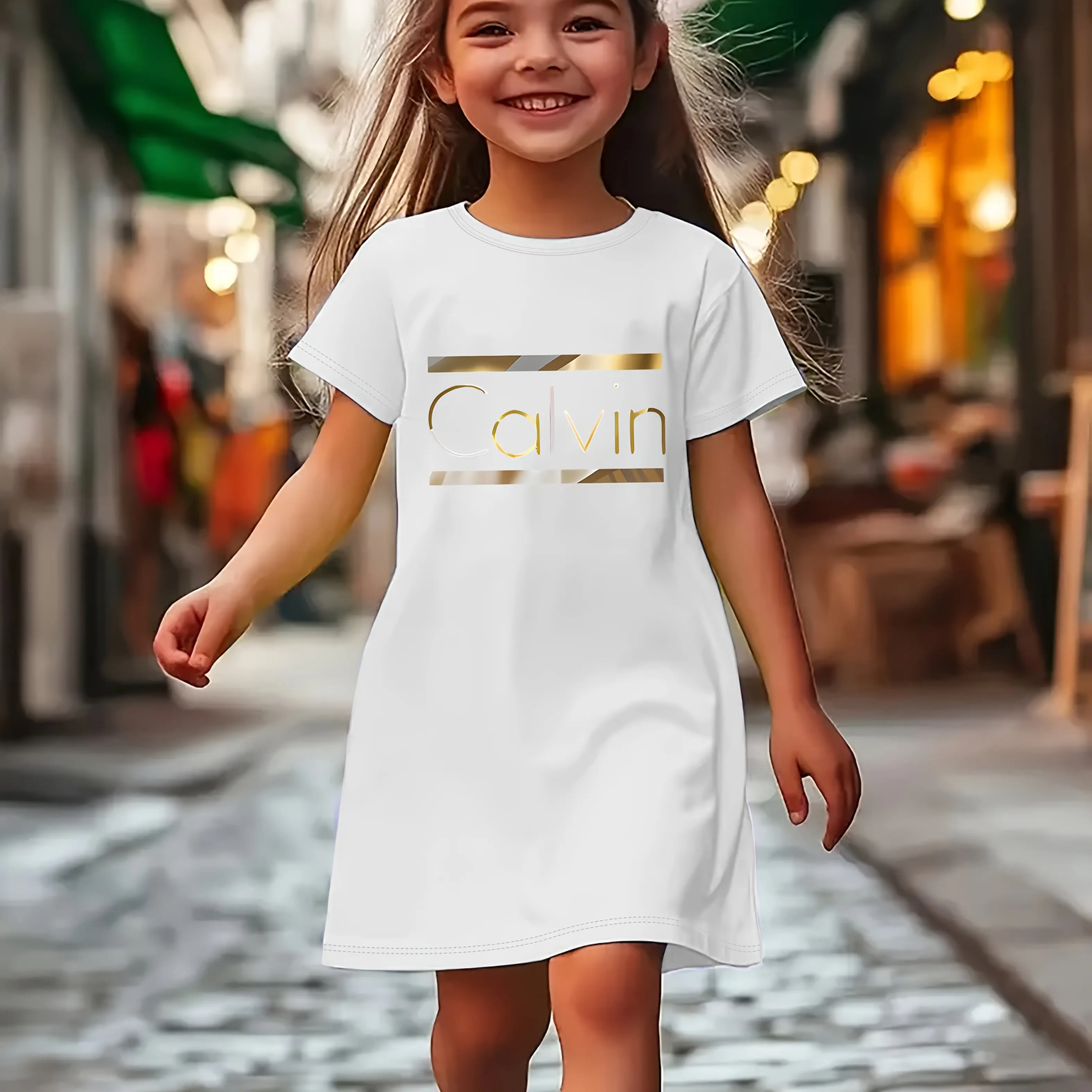 

Платье с принтом-надписью 2026, летнее модное повседневное удобное трикотажное платье с круглым вырезом, машинная стирка, короткий рукав